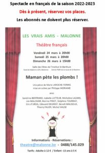 Les vrais amis de Malonne présentent " Maman pète les plombs" @ Salle des Fêtes de l'Institut St- Berthuin